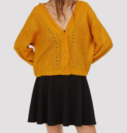 Yellow Cardigan with Button