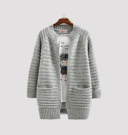 Grey Cardigan with Pocket